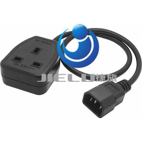 0.3m UK Power Adaptor Cord , IEC C14 Male Plug to UK 3Pin Female Socket Power Adapter Cable For PDU UPS,13A,1 pcs