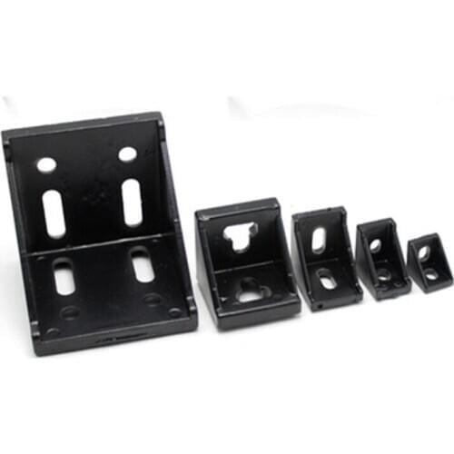 1/5/10pcs 2020 2028 3030 4040 4080 6060 8080 Black thickening Aluminum profile connector CNC Router Aluminum corner bracket