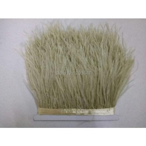 1-Ply Dark Khaki Ostrich Trim,Muddy colour.Ostrich Feather Fringe, Wispy Feathers, Ostrich Feathers 10yards,Feather Trim