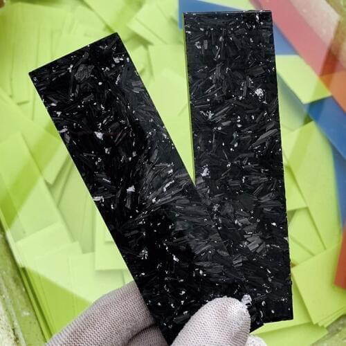 1piece DIY Knife Handle Material Patch Knife Producing Tools - Silver Powder Carbon Fiber Marble 4mm / 8mm