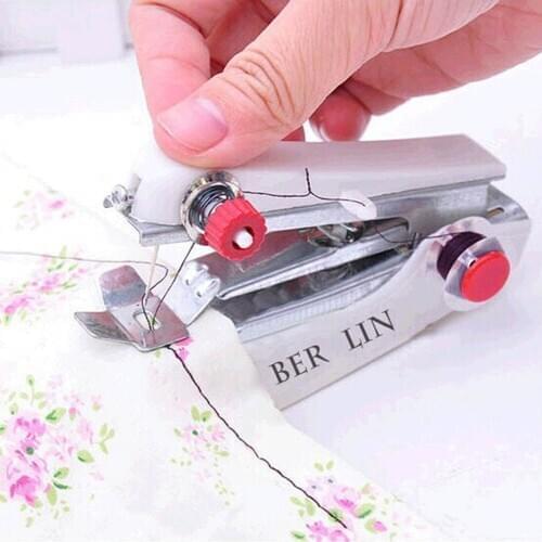 1Pcs Small Sewing Machine Multifunctional Portable Cloth Fabric Stitch Accessories Mini DIY Needlework Tools Random Colors