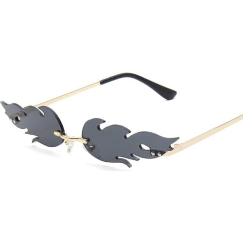 2021 Rimless Cloud Shape Sunglasses with Lightning Pendant Women Luxury Funny Sun Glasses Shades UV400 Brand Designer