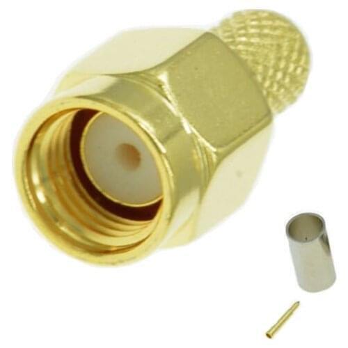 30pcs SMA Male Plug RF Coaxial Connector Crimp For RG58 RG142 RG400 LMR195 RG223