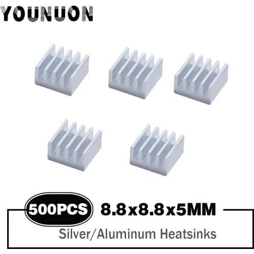 500PCS 8.8x8.8x5mm IC chip Monitoring CPU Mini Aluminum Radiator Sink 8.8mmx8.8mmx5mm