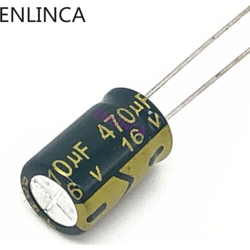 20pcs/lot P65 470uf16V Low ESR/Impedance high frequency aluminum electrolytic capacitor size 8*12 16V 470uf 20