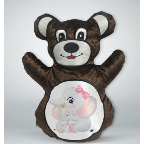 BK Gift Cute Elephant Design Brown Teddy Bear Yastık-9