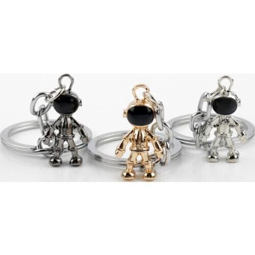 3D Astronaut Shape Pendant Keychain Keyrings Space Robot Dangle Jewelry 3Colors Universal Car Key Holder Cute Gift For Men Women