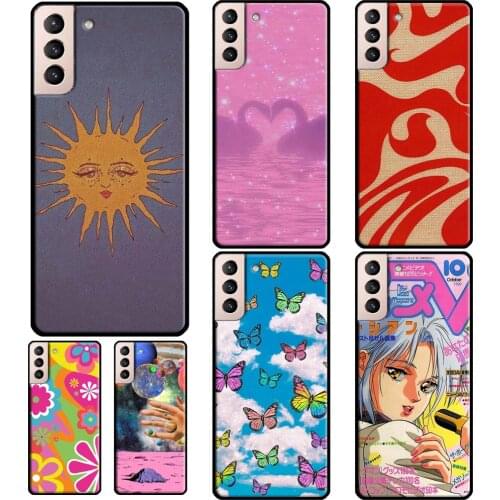 Vintage Aesthetic Soft Case For Samsung Galaxy S21 S20 FE Note 20 Ultra Note 10 S8 S9 S10 Plus Phone Cover