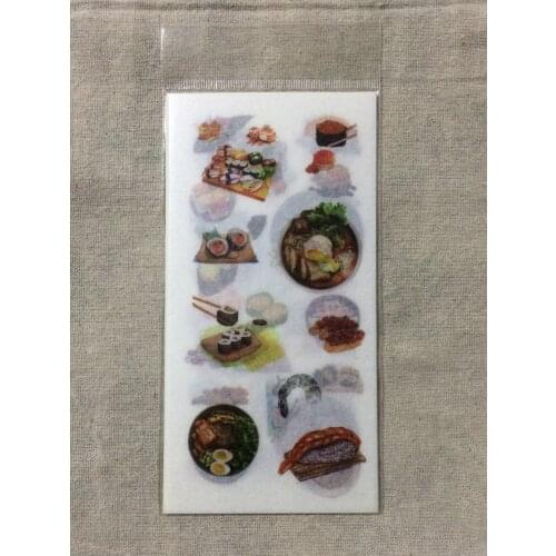 Happy food decorative sticker(1pack=6pieces)