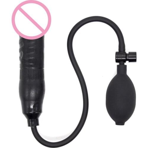 Women Sexy Silicone Inflatable Dildo Butt Plug Adults Masturbate Product G Spot Stimulate Huge Penis Butt Plug BDSM Sex Toys