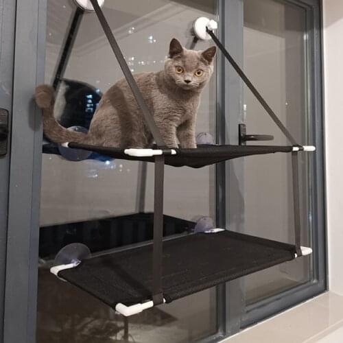 Cat Hammock Bed Window Cat Sunny Seat Mount Kitten House Hanging Pet Shelf Seat Beds Detachable Bearing Cats Accessories