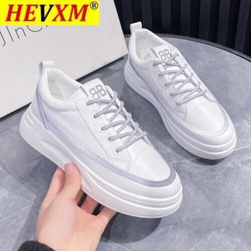 HEVXM 2021 Womens Shoes Casual Female Sneakers Round Toe Wedge Basket 2020 Flats Modis Summer Small Sports Dress Cute New