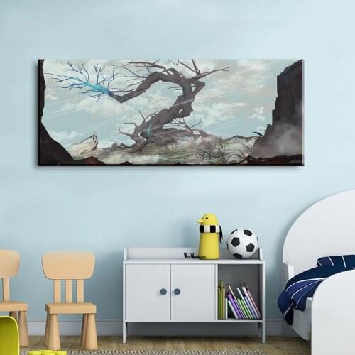 Genshin impact Game poster zhongli Dragon King Game ​home decor hd painting wall painting bedroom anime Study Bedroom Cafe Wal