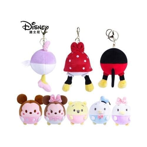 Disney TSUM Mickey Donald Duck Anime Plush Keychain Cartoon Stuffed Doll chain Toy Pendant Ornament Unisex Birthday Gift New