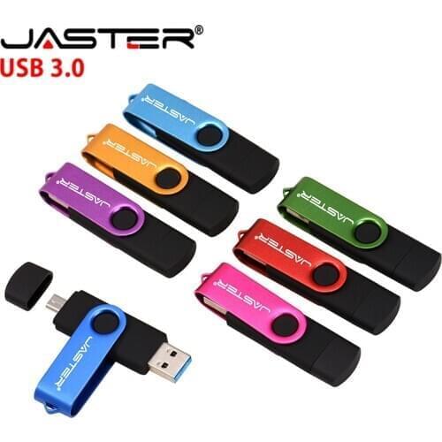 JASTER High Speed USB3.0 Flash Drive OTG Pen Drive 128gb 64gb Usb Stick 32gb Pendrive Flash Disk for Micro usb SmartPhone/PC