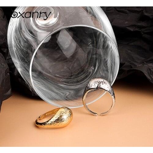 Foxanry 925 Sterling Silver Rings for Women Trend Vintage Elegant Simple Tin Foil Pattern Party Jewelry Birthday Gifts Wholesale
