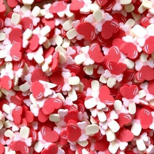 5/10mm Lovely Wing Heart Shap Polymer Hot Clay Sprinkles Colorful Heart Lollipop Slices for DIY Crafts Tiny Cute Accessories