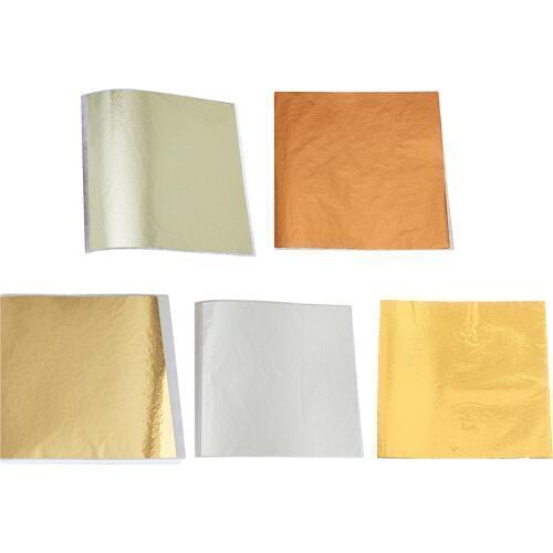 100 Gold Leaf Sheet Foil Paper For Resin Casting Gilding Crafting Nail Art Decor