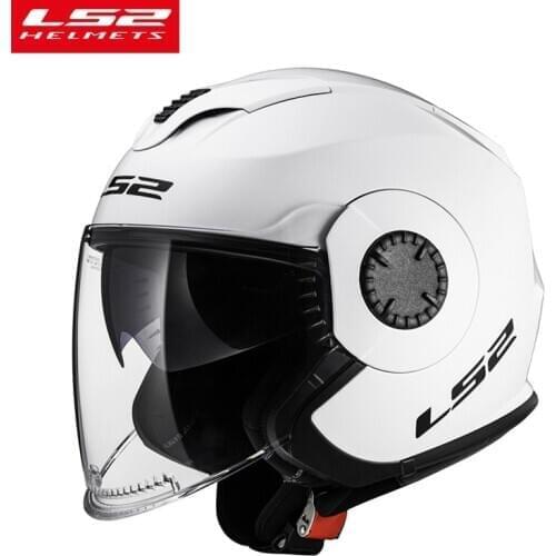 LS2 OF570 Vintage Motorcycle Helmet Scooter vespa with Dual LensMan Women retro Original capacte ls2 Open Face cascos para moto