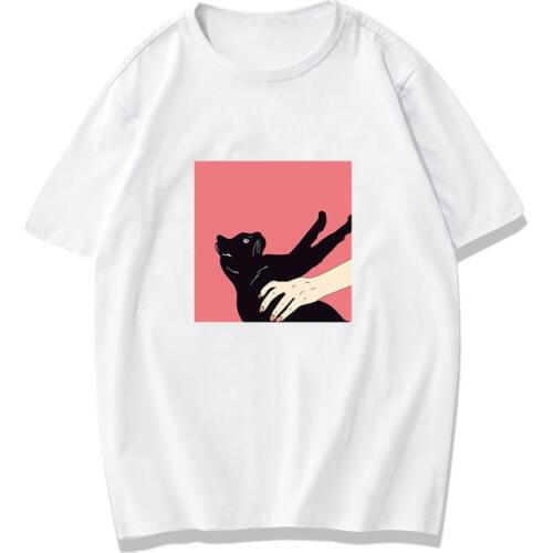 Fashion Hand Catching Cat Iron on Heat Transfer Patches for Clothing DIY Decal T-shirt Custom Sticker Appliques Handmade Printed