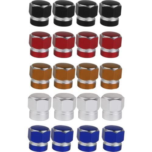 Set of 4pcs Hexagon Durable Car Motorcycle Bike Wheel Tire Valve Dust Caps