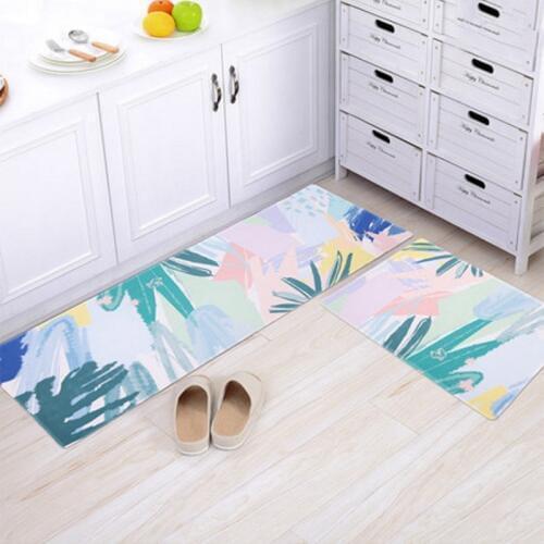 Nordic Style Anti-Slip Carpets Plant Leaves Print Mats Bathroom Floor Kitchen Rugs For Home Living Room Floor Mats