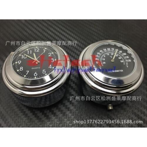 By DHL or Fedex 20set Bike Bicycle Racing 7/8"22mm Waterproof Motorcycle Handlebar Black Dial Mount Clock Watch Thermometer