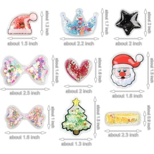 50 PCS/LOT, Santa claus/Christmas tree Shaped Mini Shaker Pads For Girls Women Headband DIY Hair Accessories Summer New Arrival