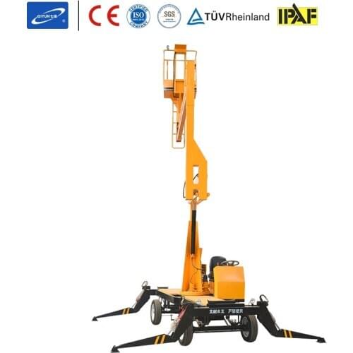 Qiyun Hot Sale 10m Curved Arm Lifting Operation Platform Self-Drive Articulated Boom Lift with CE For Cherry Picker