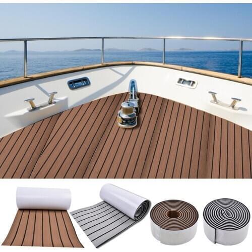 1 Roll Self-Adhesive EVA Foam Boat Yacht RV Caravan Marine Flooring Faux Teak Boat Decking Sheet Floor Non-slip mat