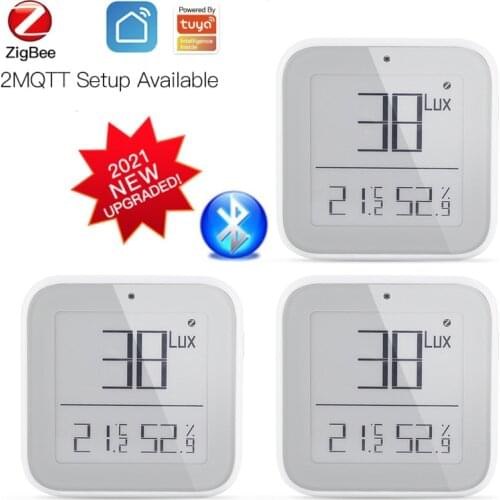 Tuya Zigbee/Bluetooth Smart Brightness Thermometer Real-time Light Sensitive Temperature And Humidity Detector For Smart Life