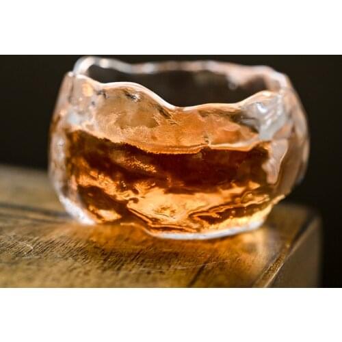 Glass tea cup 50ml glass cup special-shaped tea cup Kung Fu drink cup thickened tea bowl teacup
