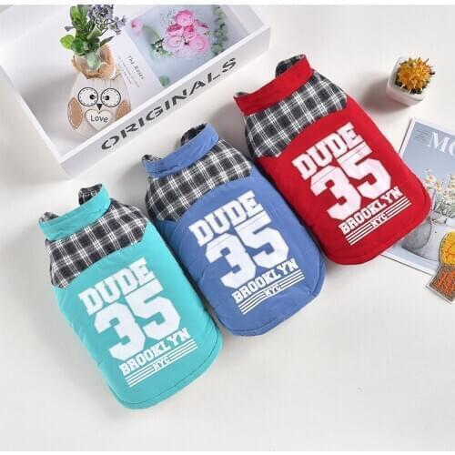 Cat Waistcoat Dog Vest Pet Clothes Winter Warm Thicked Dogs Clothes Cat Jacket For Small Medium Dogs Splicing Cotton Padded Coat