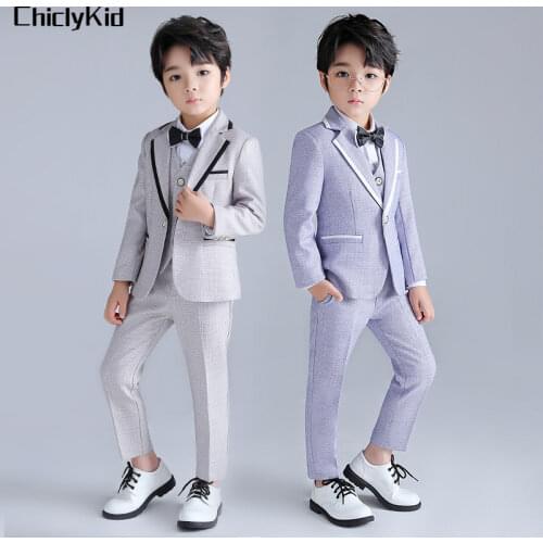 Boys Wedding Black Suit Jacket Gentleman Kids Formal Tuxedo Dress Child Party Morning Coat Ring Bearer Blazer Pant Teen Costumes
