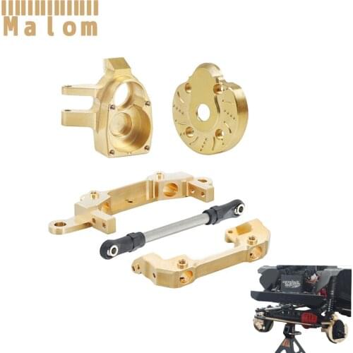 Heavy Duty Brass Counter Weight Steering Knuckles Portal Cover Plates Bumper Mount for 1/10 RC Cwawler Axial SCX10 III Capra