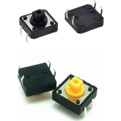 100PCS 12x12x7.3 mm Tactile Switches Square Push Button Tact Switch 12*12*7.3 mm Micro switch