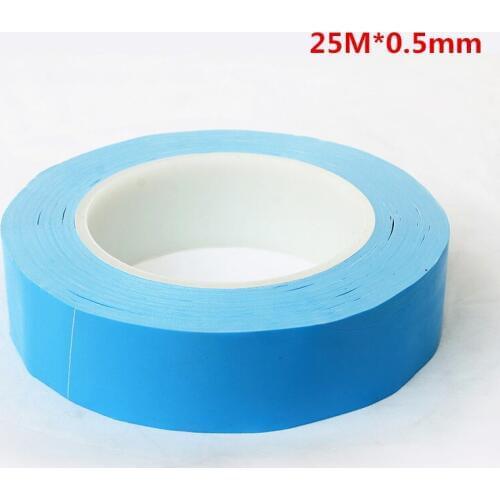 25M *0.5mm thickening Insulating Heat Dissipation Tape Double Sided Thermally Conductive Tape for Chip PCB LED Strip Heatsink