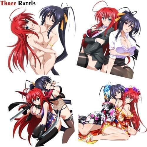 Three Ratels FC157 High school DxD Rias Gremory and Himejima Akeno Sexy 3D Sticker Car Styling Vinyl Car Window Wiper Decal