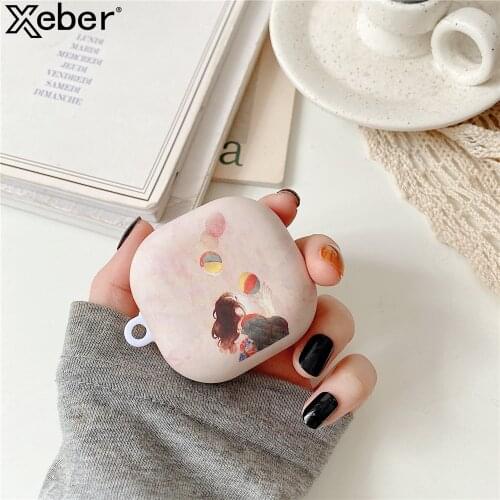 Vintage Leaf Earphone Case For Samsung Galaxy Buds Live Cases Hard PC Cute Cartoon Fish Scales Patten Headset Cover Accessories