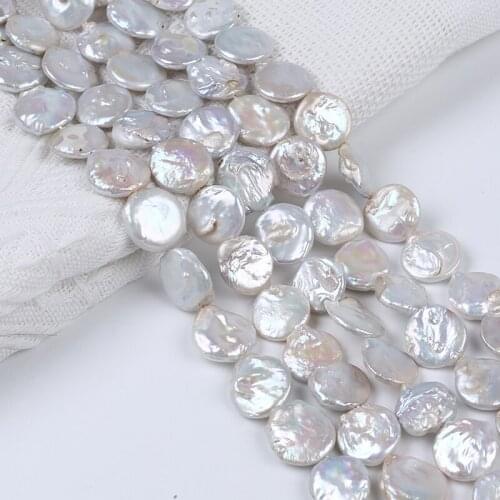 Big Size 18-19mm Real 100% Freshwater Pearl Strand Coin Shape Beads For Jewelry Making Factory Price