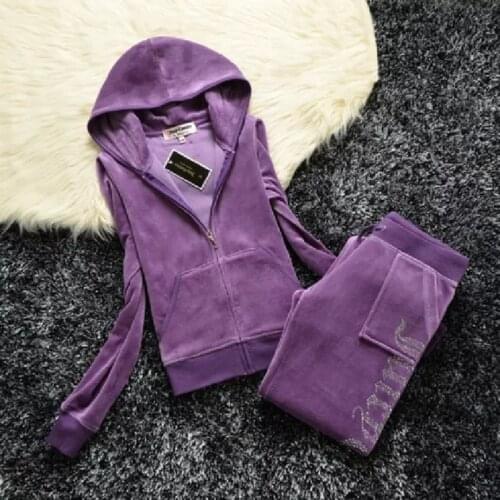 YICIYA Winter Velvet Crop Jacket and Tracksuit Joggers Two Piece Set with Diamante Rhinestones Jogging Suits for Women