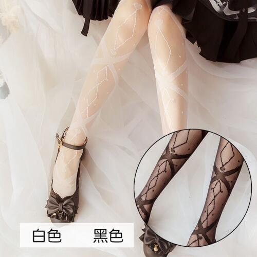 Star Wind Universe Intertwined Lolita Kawaii Stockings Thin Lolita Over Knee Socks Young Girl Student Sweet Thigh Socks Cosplay