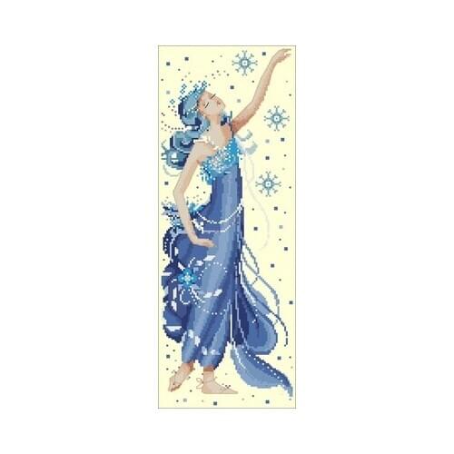 10- Magazine-Blue Sea Fairy Counted Cross Stitch 11CT 14CT 18CT Cross Stitch Kits Embroidery Needlework Sets