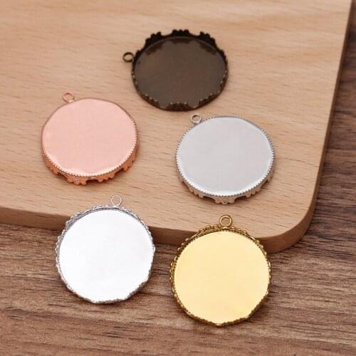 1000pcs 12 15 20 25 mm Round Pendant Base Settings Blanks Crown Bezel tray Resin Cabochons for DIY Pendants Jewelry Accessories