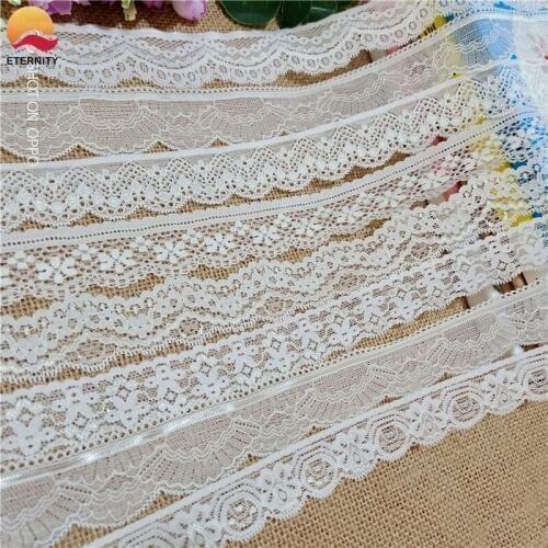 2.4-3.7cm S1649 white 2019 new high quality elastic lace with lace trimmings sewing decorative African lace fabric