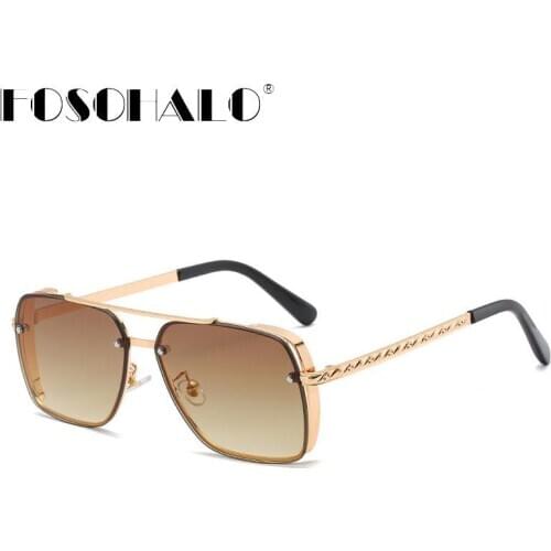 2020 Classic Vintage Sunglasses Men Oversized Sqaure Sunglasses Women Pilot Retro Glasses Luxury Brand Designer Sun Glasses