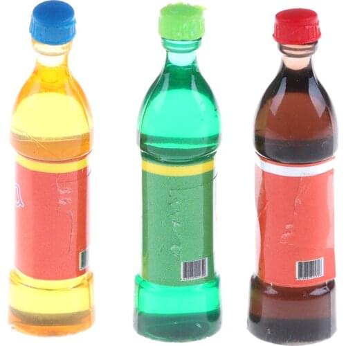 3 bottles 1:12 Dollhouse Miniature Doll Food Soda Drink Accessories for BJD Doll Home Pub Bar Decor Kitchen Toys