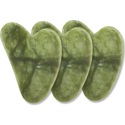 3pcs Rose Quartz Jade Stone Heart-shaped Gua Sha Scraper Massage Handmade Guasha Board Anti Wrinkle Body Skin Care Tool For Gift