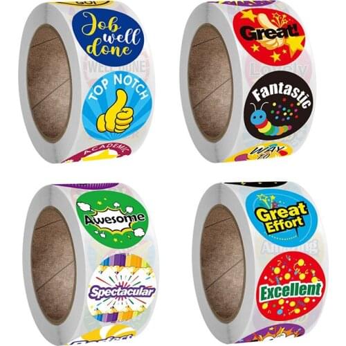 500Pcs Reward Sticker Motivational Stickers for School Teacher Student Stationery Sticker School Classroom Encourage Label 2.5cm