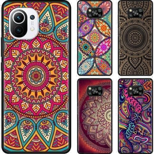 Case for Mi Poco F3 X3 GT X3 NFC Fundas ED0549_Mandala flower totem Smartphone Coque For Xiaomi Poco F3 M3 X3 NFC F1 Shell
